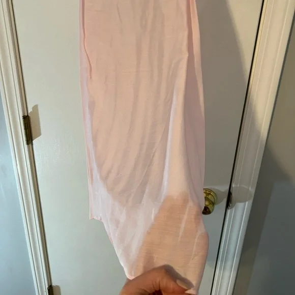 VICTORIA’S SECRET High-low Sheer Pink Lace Silk Blend Slip - Size Medium 💕 - Picture 2 of 9